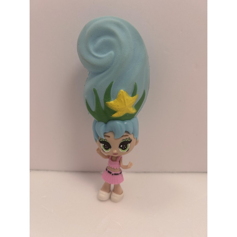 Blume Girl Fashion Doll 7 Inch Blue Hair Wig Green Eyes Pink Skirt Toy Figure